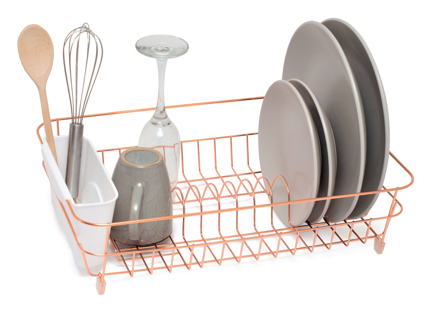 Dish Drainer Anti Rust Drying Rack – White Cutlery Basket