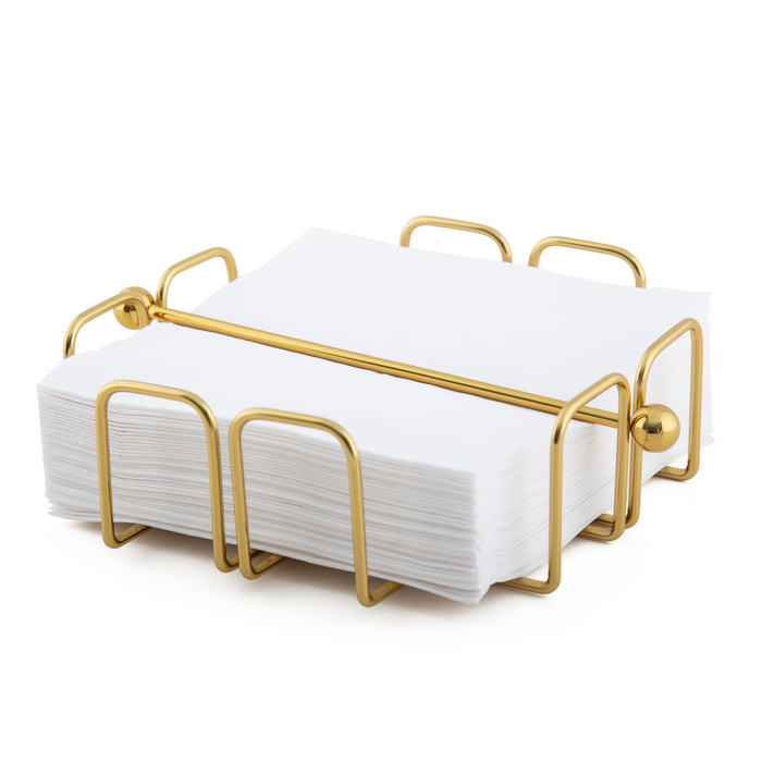 Napkin/Serviette Holder with Weighted Bar – Brass