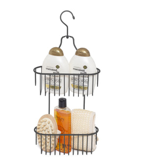 2 Tier Hanging Shower Caddy – Rust Resistant - Grey