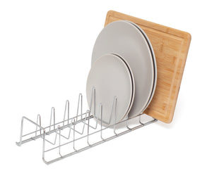 Plate/Baking Tray/Pan Lid Rack – Kitchen Cupboard Storage Organiser - Chrome