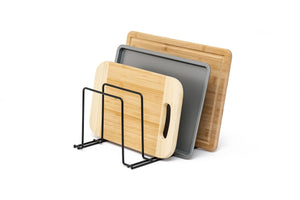 Baking Tray and Chopping Board Rack - Pan Storage - Kitchen Cupboard Organiser – Black