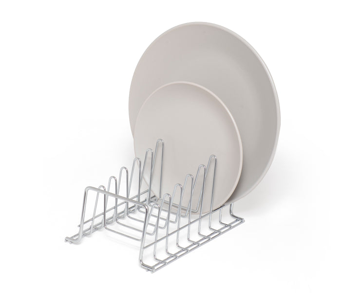 Plate Rack/Drainer – Kitchen Cupboard Storage Organiser – Chrome - Small