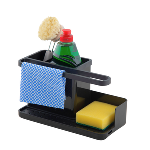 Sink Tidy/Caddy – Kitchen Sink Organiser – Removable Drip Tray – Non-Slip - Black