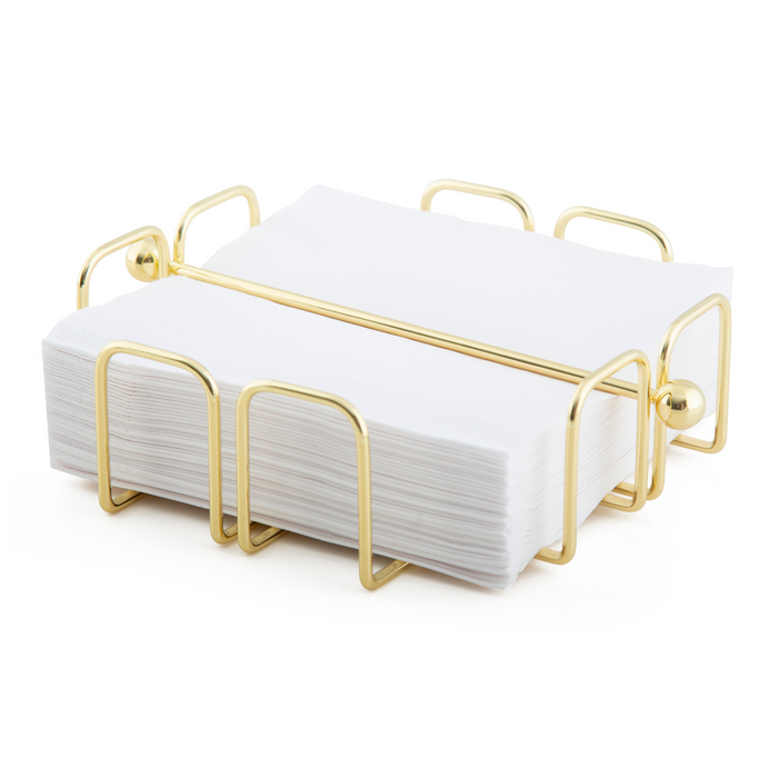 Napkin/Serviette Holder with Weighted Bar – Light Gold