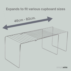 Extra Large Extendable Kitchen Cupboard Organiser – Tall Storage Shelf – Chrome