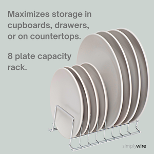 Plate Rack/Drainer – Kitchen Cupboard Storage Organiser – Chrome - Small