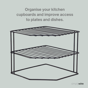 3 Tier Plate Rack - Kitchen Cupboard Organiser – Black