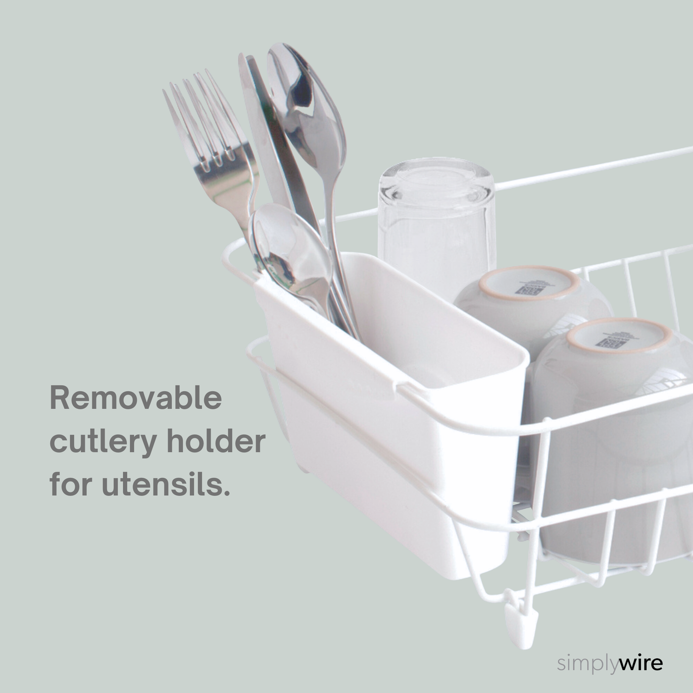 Large Plastic Kitchen Plate Dish Drainer Rack Draining Board Cutlery Holder  UK