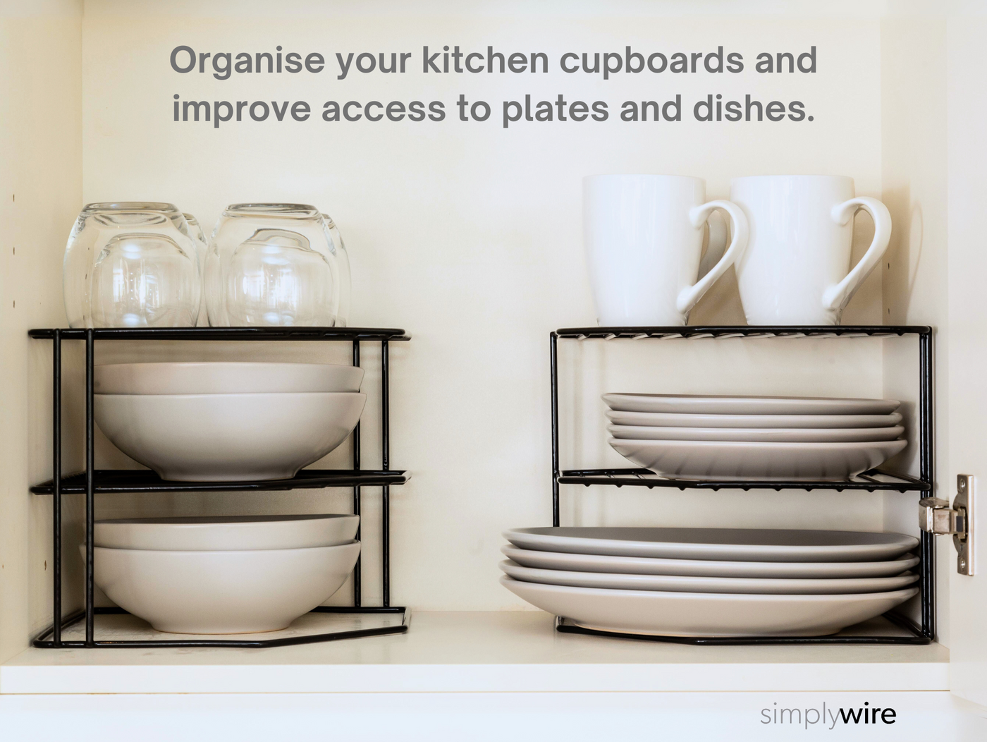 Types Kitchen Plate Racks 3 Tier Plate Racks – Pack of 2 Kitchen Cupboard Organisers – Black ...