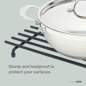 Trivet – Heat Resistant – Kitchen Worktop Protector – Large - Black