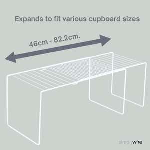 Extra Large Extendable Kitchen Cupboard Organiser – Tall Storage Shelf – White