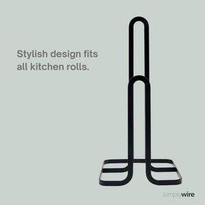 Black Flat Wire Kitchen Roll Holder