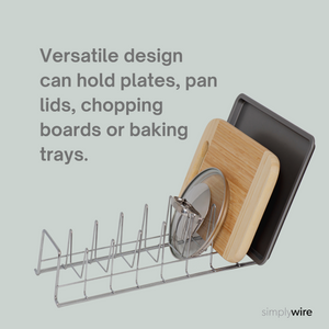 Plate/Baking Tray/Pan Lid Rack – Kitchen Cupboard Storage Organiser - Chrome