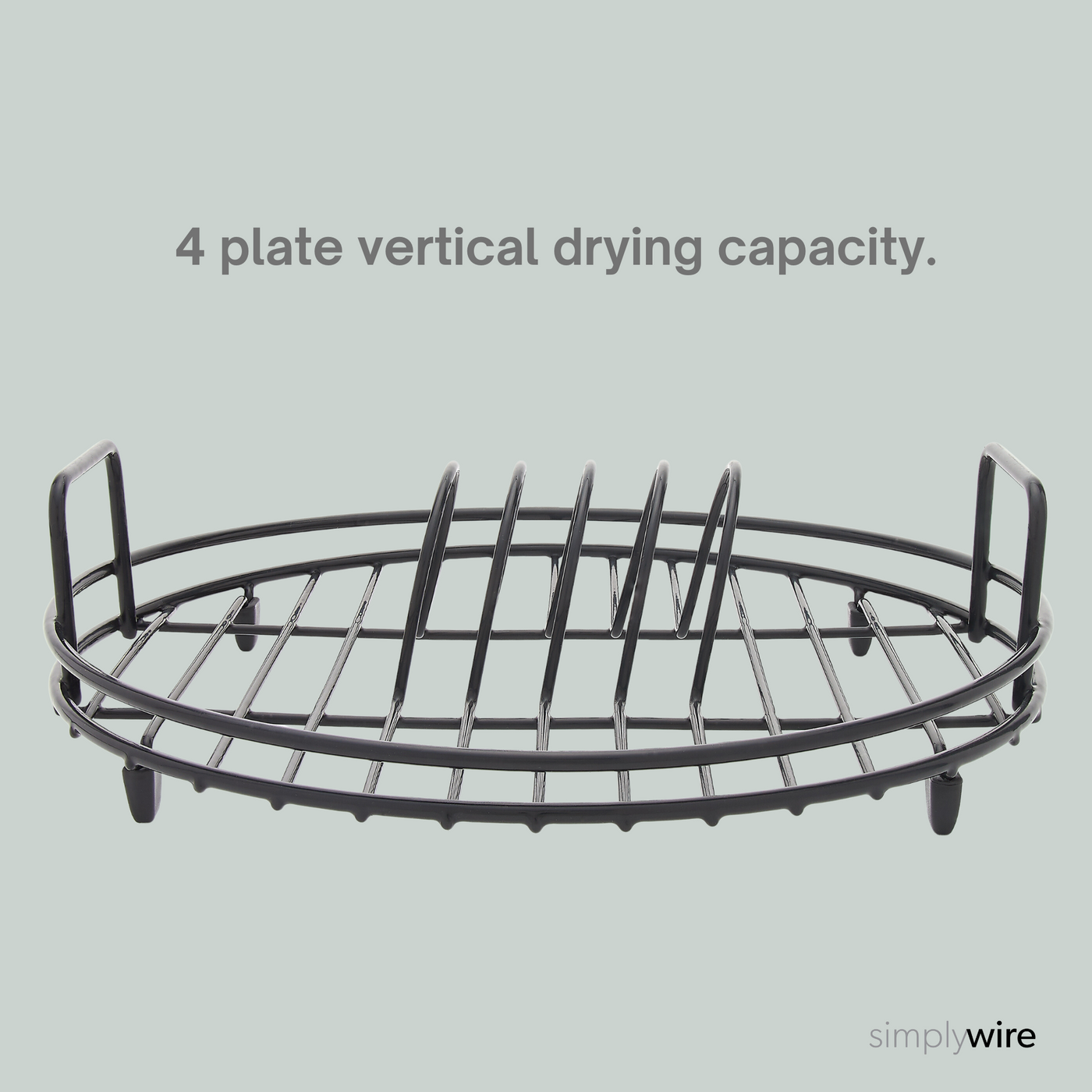 Circular Dish Drainer Round Sink Drying Rack Black Plastic Coated simplywire