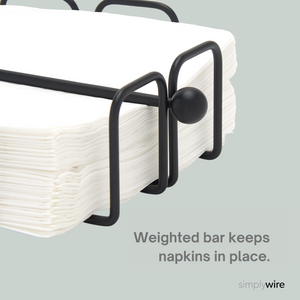 Napkin/Serviette Holder with Weighted Bar – Black