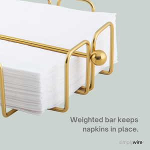 Napkin/Serviette Holder with Weighted Bar – Brass