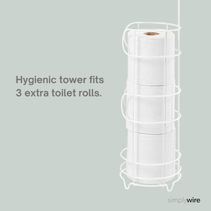 Freestanding Toilet Roll Holder with Storage - White