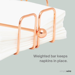 Napkin/Serviette Holder with Weighted Bar – Copper