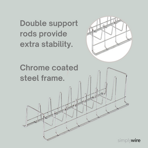 Plate/Baking Tray/Pan Lid Rack – Kitchen Cupboard Storage Organiser - Chrome