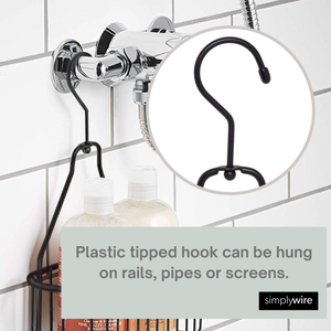 2 Tier Hanging Shower Caddy – Rust Resistant – Black