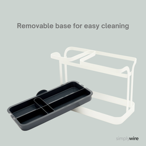 Sink Tidy/Caddy – Retro Flat Wire Kitchen Sink Organiser – White