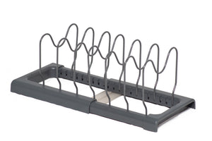 Expandable Baking Tray and Chopping Board Rack – Pan Lid Storage - Kitchen Cupboard Organiser – Grey