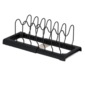 Expandable Baking Tray and Chopping Board Rack – Pan Lid Storage - Kitchen Cupboard Organiser – Black