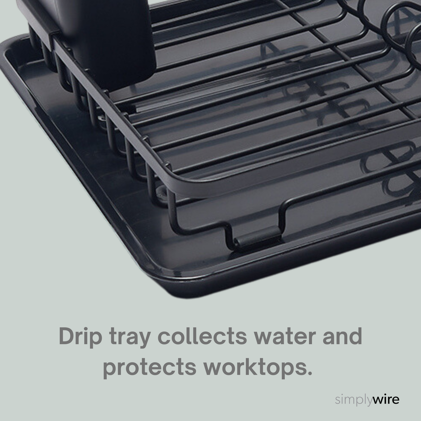 Compact Dish Drainer – Plate Drying Rack with Drip Tray Cutlery
