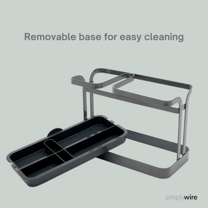 Sink Tidy/Caddy – Retro Flat Wire Kitchen Sink Organiser – Grey