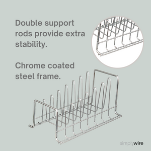 Plate Rack/Drainer – Kitchen Cupboard Storage Organiser – Chrome - Small