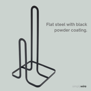 Black Flat Wire Kitchen Roll Holder