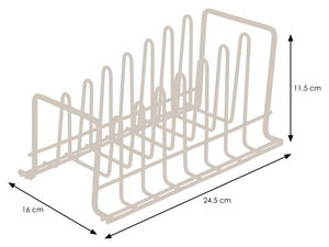 Plate Rack/Drainer – Kitchen Cupboard Storage Organiser – Small - White Plastic Coated Steel