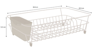 Dish Drainer - Anti Rust Drying Rack – Chrome with White Cutlery Basket