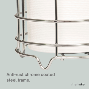 Freestanding Toilet Roll Holder with Storage - Chrome