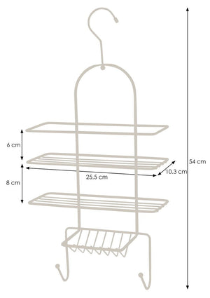 3 Tier Hanging Shower Caddy – Rust Resistant – Chrome