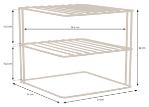 3 Tier Plate Rack - Kitchen Cupboard Organiser – White - Square