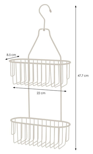 2 Tier Hanging Shower Caddy – Rust Resistant - Grey