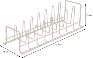 Plate/Baking Tray/Pan Lid Rack – Kitchen Cupboard Storage Organiser - White Plastic Coated Steel