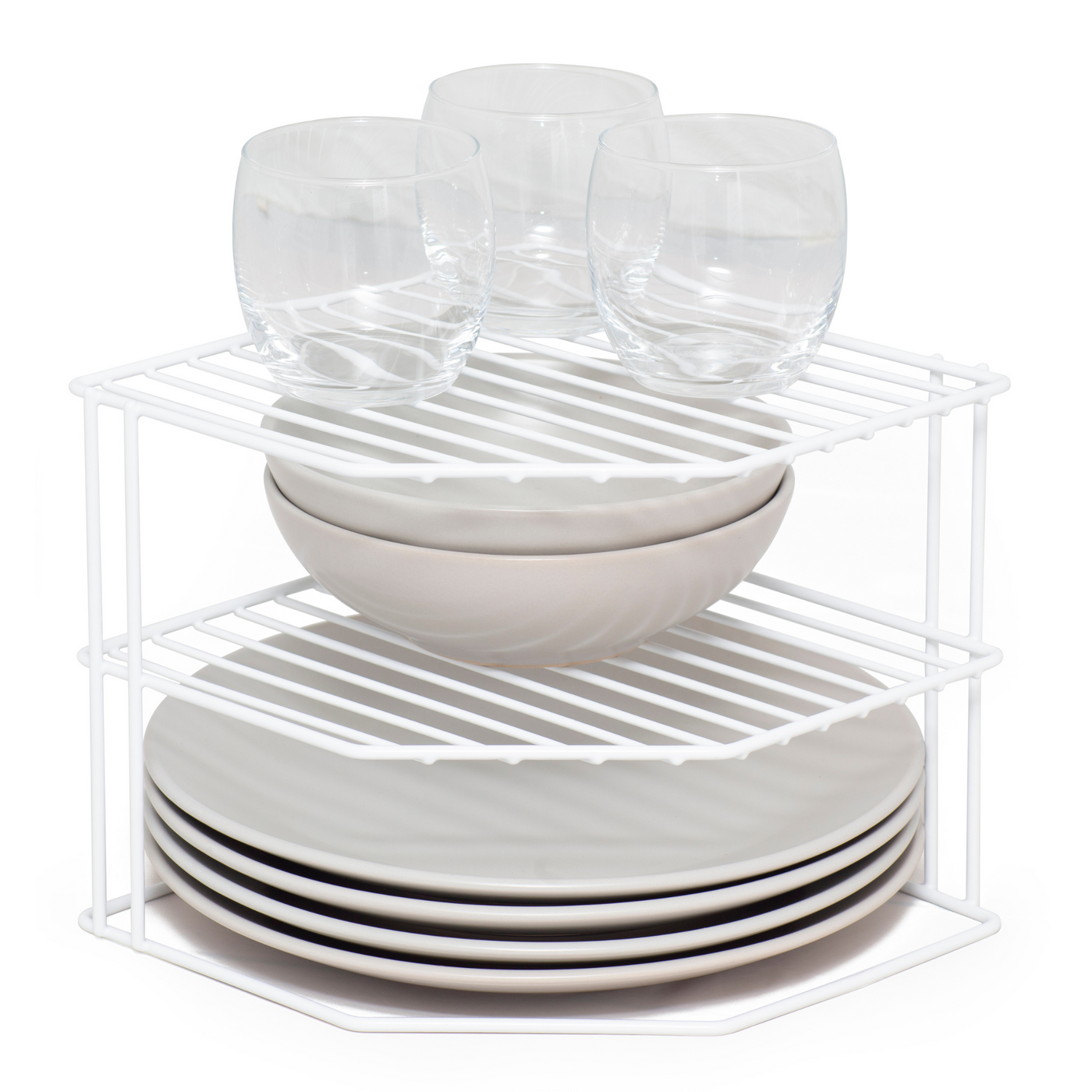 3 Tier Plate Rack Kitchen Cupboard Organiser White