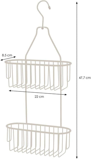 2 Tier Hanging Shower Caddy – Rust Resistant – Chrome