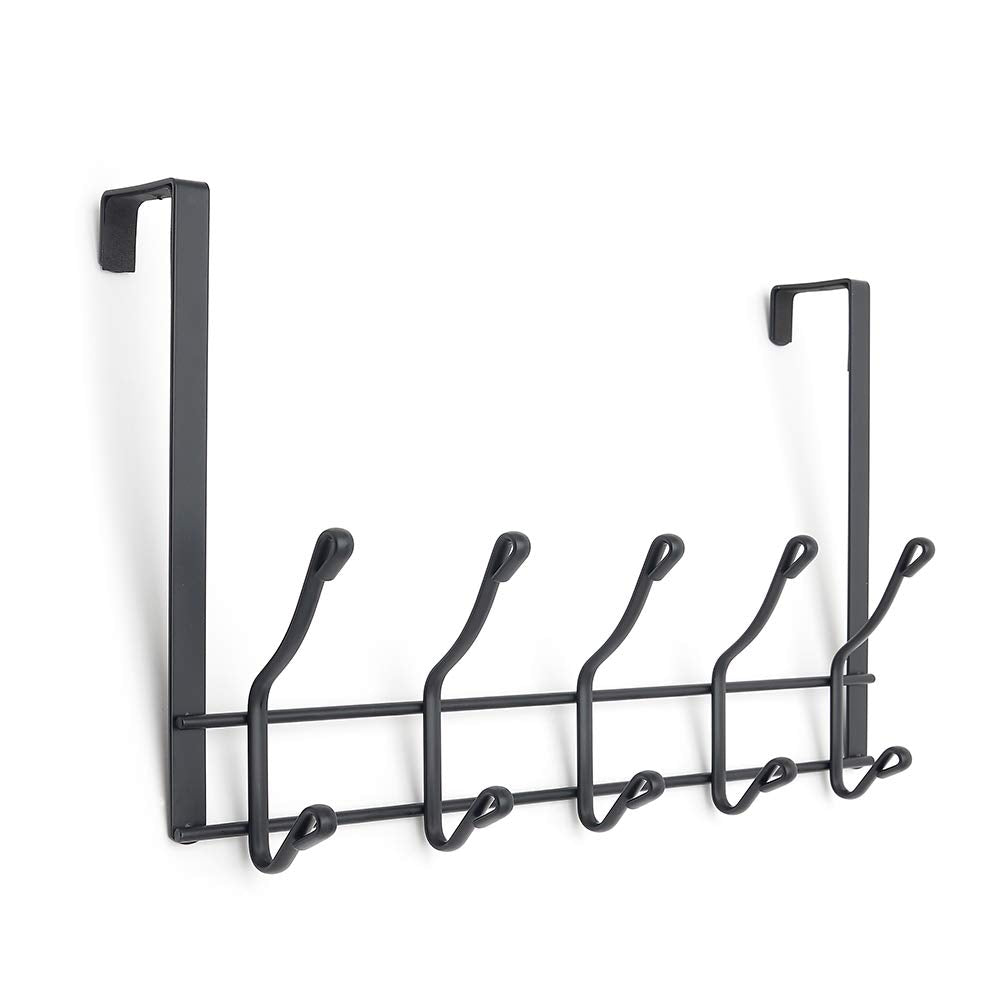 Over Door Coat Rack - 10 Hooks – Black – simplywire
