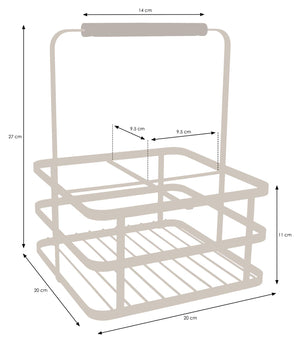 Retro 4 Unit Milk Bottle Holder – Wine Bottle Carrier – Black Flat Wire