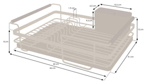 Retro Premium Dish Drainer – Plate Drying Rack with Cutlery Holder & Drip Tray - Black Powder Coated Steel