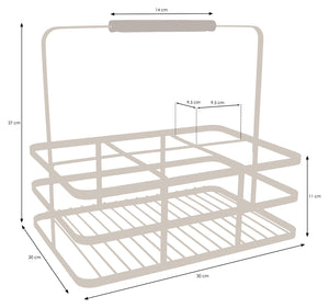 Retro 6 Unit Milk Bottle Holder – Wine Bottle Carrier – Black Flat Wire