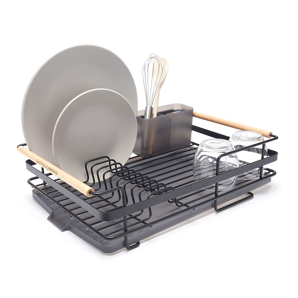 Retro Premium Dish Drainer – Plate Drying Rack with Cutlery Holder