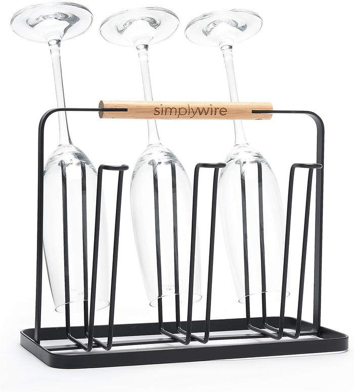 Glass Drying Rack - Bottle Drainer - Draining Board Organiser – Black Powder Coated Steel