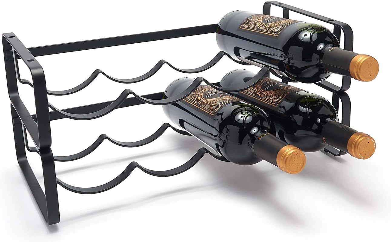 Modular Wine Rack – Stackable Bottle Holder – Black – simplywire